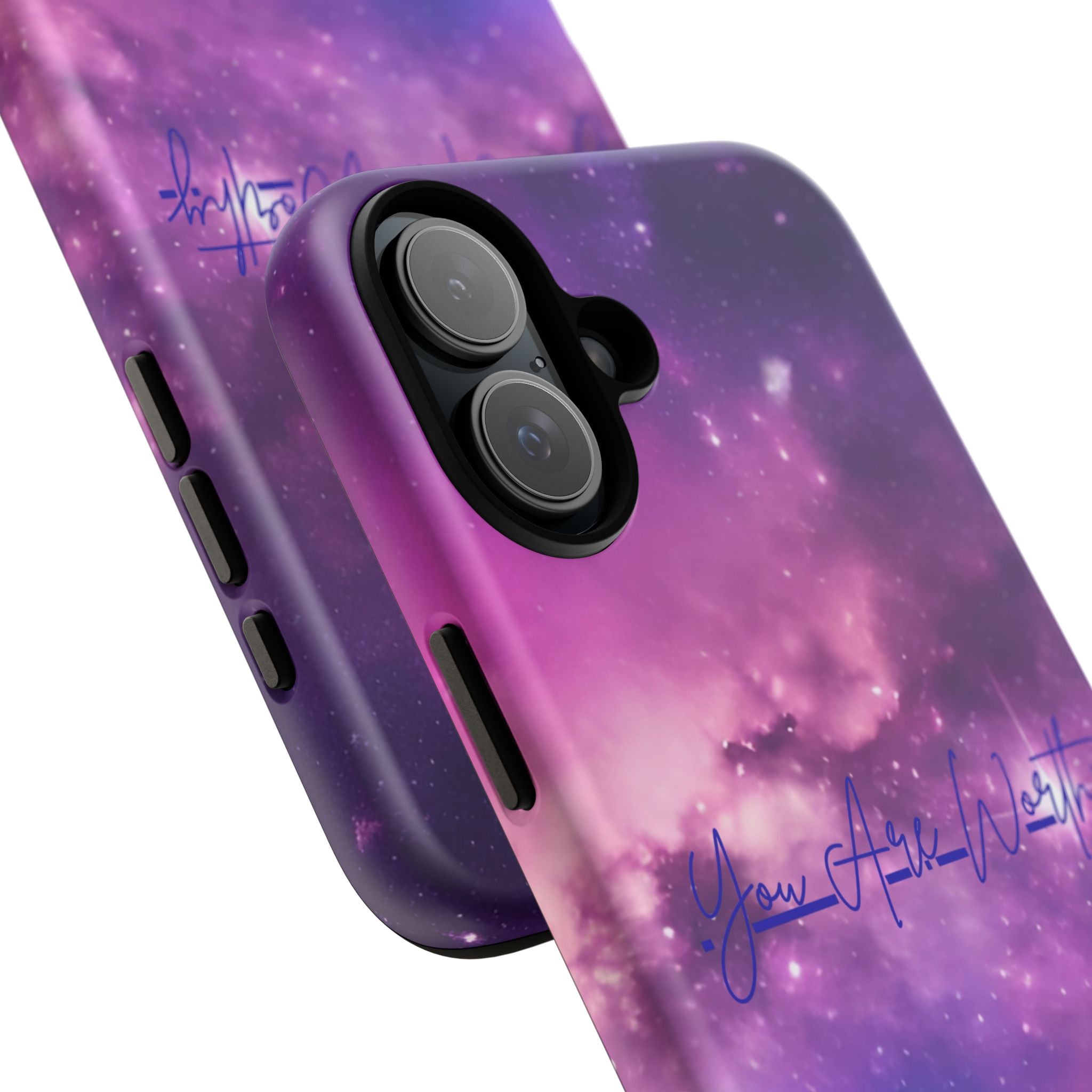 Custom Galaxy Phone Case — Personalized Purple Nebula iPhone Cover with Text