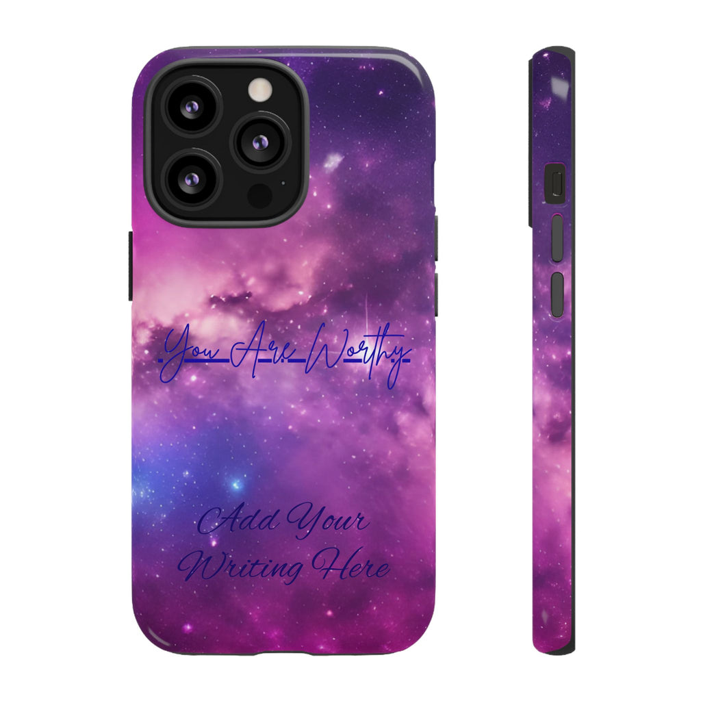 Custom Galaxy Phone Case — Personalized Purple Nebula iPhone Cover with Text