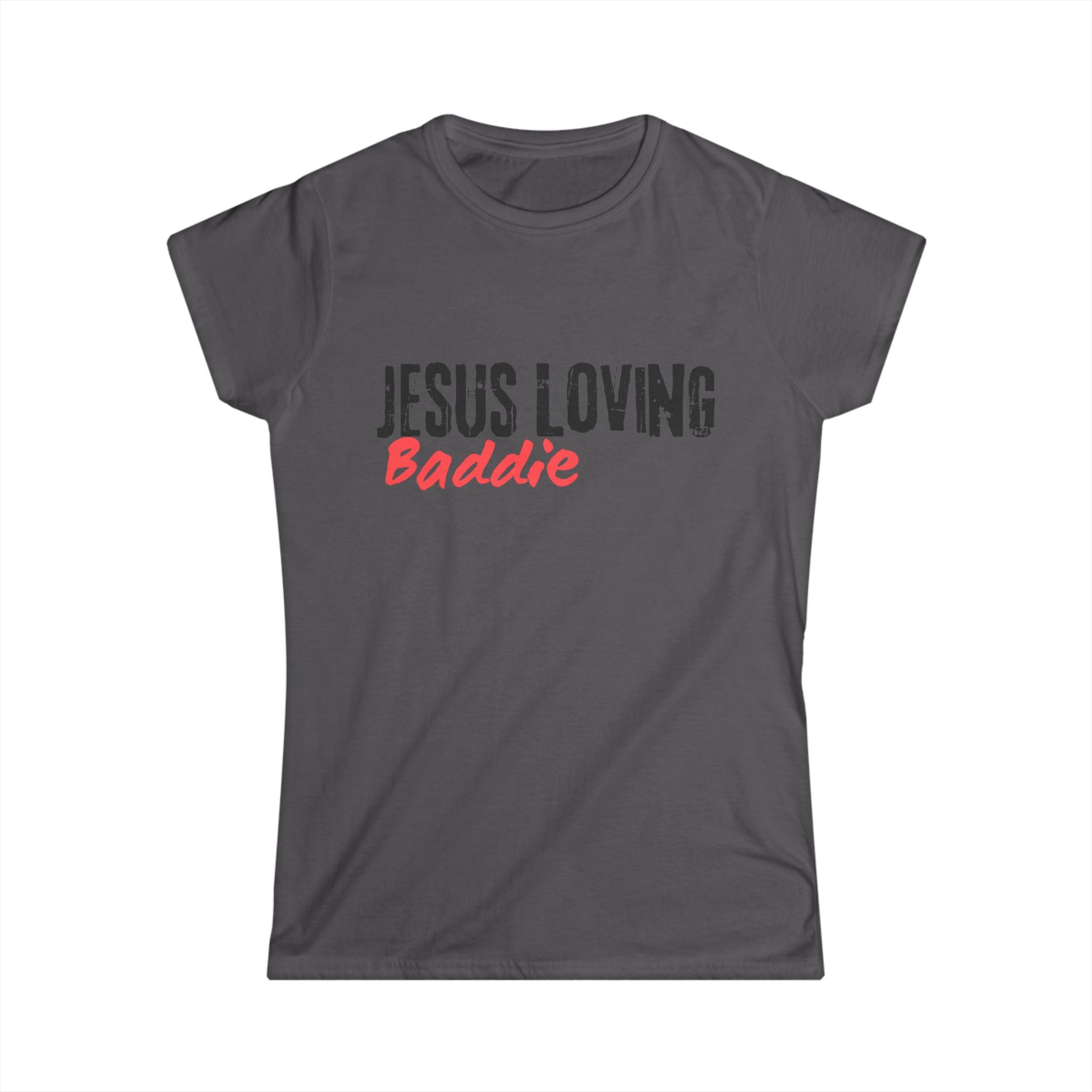 Jesus Loving Baddie Tee — Christian Graphic Women's T‑Shirt with Heart Cross Back