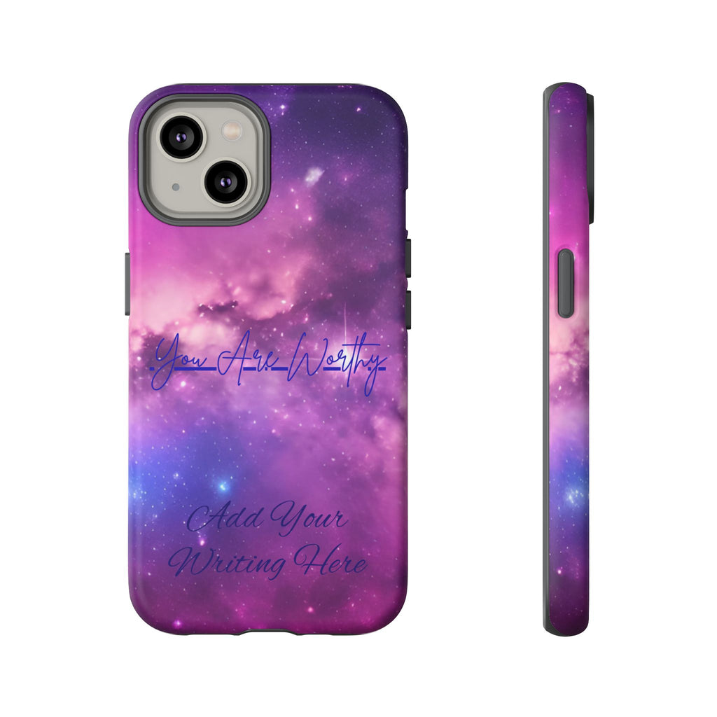 Custom Galaxy Phone Case — Personalized Purple Nebula iPhone Cover with Text