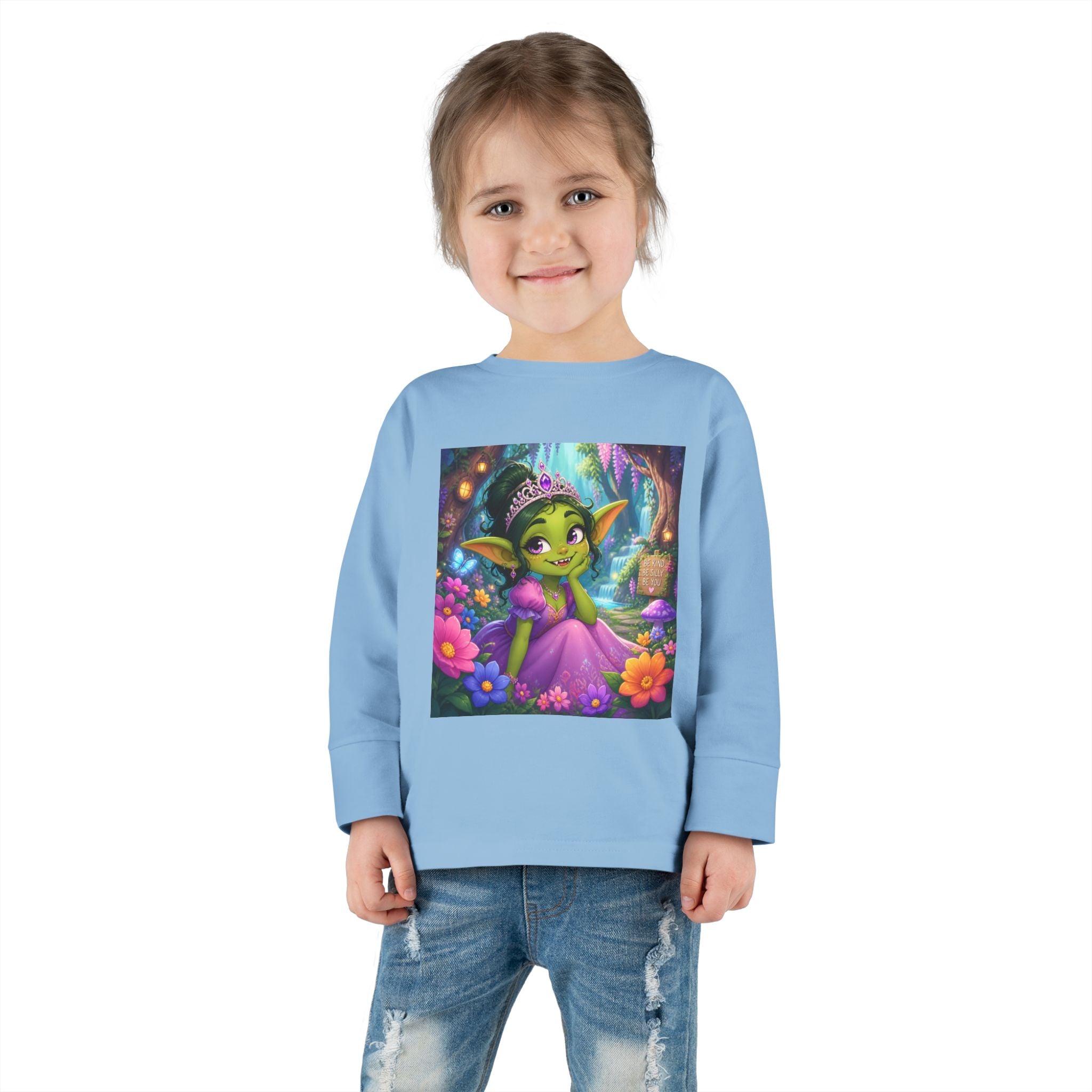 Goblin Princess Toddler Long Sleeve Tee — Cute Fantasy Fairy Garden Shirt