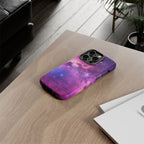 Custom Galaxy Phone Case — Personalized Purple Nebula iPhone Cover with Text